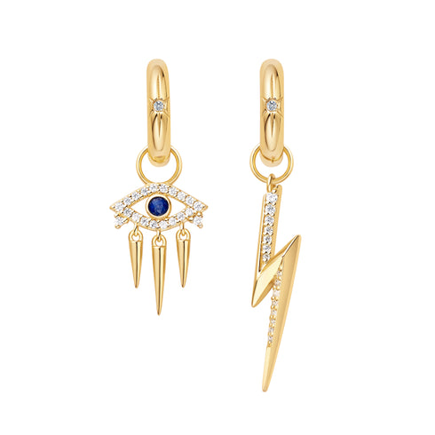Gold Evil Eye Earring Charm